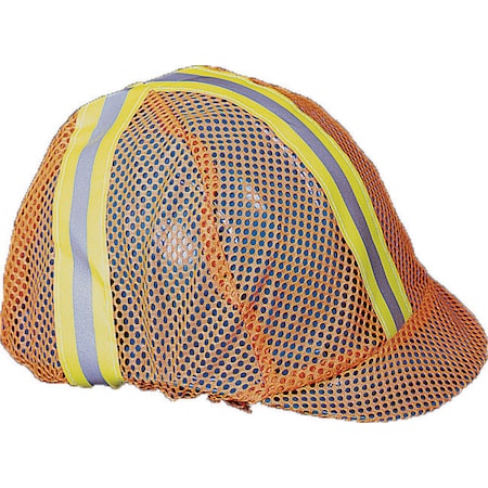 Mutual Industries Mesh Safety Vest Reflective Hard Hat Cov, Orange 13500-100