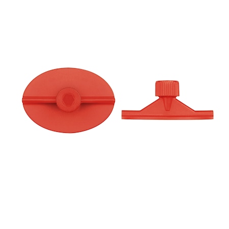 Disco Red Paintless Glue Tabs 35X49mm Head Dia Oval Type PK10 13509PK