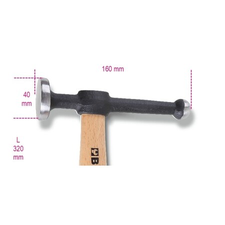 Beta Ball Peen Hammer, Round Flat Face 013510010