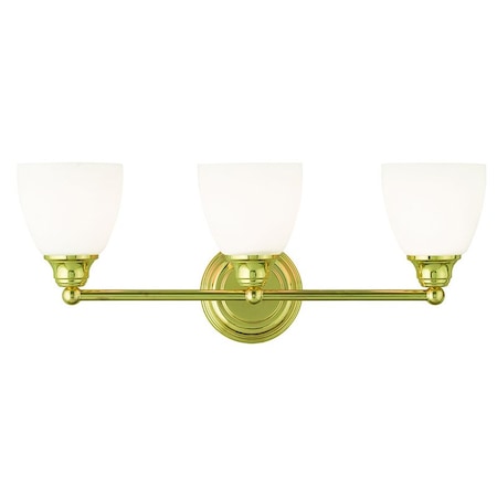 Livex Lighting Somerville 3 Light Polished Brass Bath Vanity 13663-02