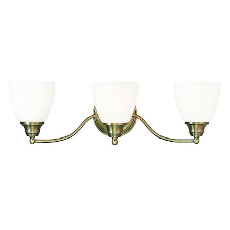 Livex Lighting Somerville 3 Light Antique Brass Bath Va 13673-01