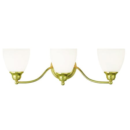Livex Lighting Somerville 3 Light Polished Brass Bath V 13673-02