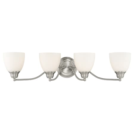Livex Lighting Somerville 4 Light Brushed Nickel Bath Vanity 13674-91