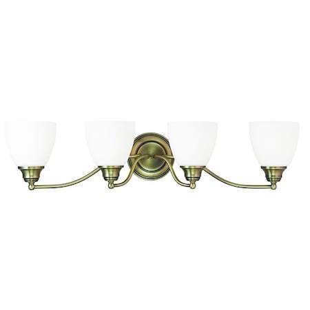 Livex Lighting Somerville 4 Light Antique Brass Bath Vanity 13674-01