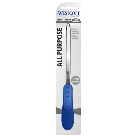 Westcott Letter Openers, All-Purpose Letter Opener, Soft Grip, Width: 0.5 13922