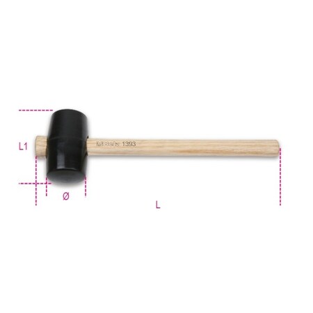 Beta Hard Rubber Head Hammer, 70mm 013930070