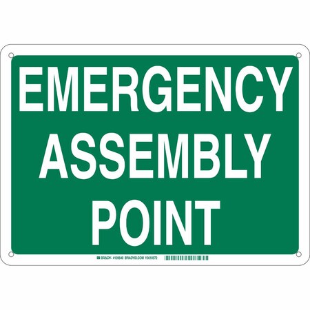 Brady Emergency Assembly Sign, 18X24, Aluminum, Width: 24" 139648
