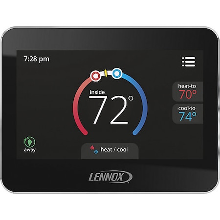 Lennox Universal Programmable Thermostat, 7 Day Programs, 4 H, 2 C, Wall Mount, 24VAC 13H14