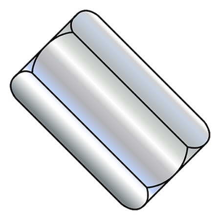 Zoro Select Coupling Nut, 5/8"-11, Steel, Zinc Plated, 2-1/8 in Lg, 13/16 in Hex Wd, 100 PK 623413NCUP