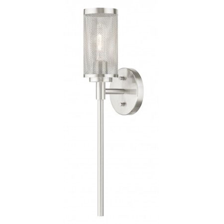 Livex Lighting Brushed Nickel Sconce, 1 Light 14121-91