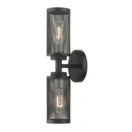 Livex Lighting Black with Brushed Nickel Accents Sconce 14122-04