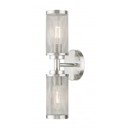 Livex Lighting Brushed Nickel Sconce, 2 Light 14122-91