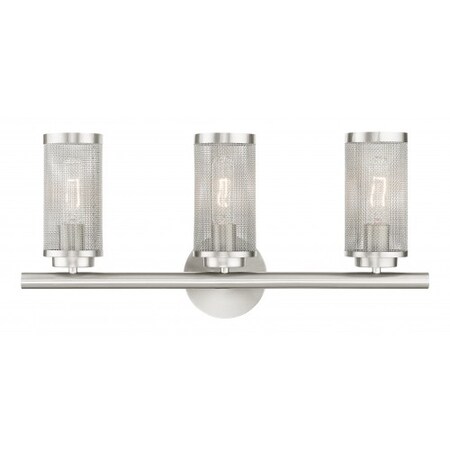 Livex Lighting Brushed Nickel Vanity Sconce, 3 Light 14123-91