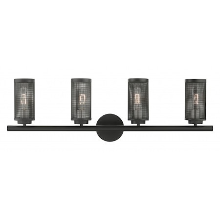 Livex Lighting Black with Brushed Nickel Accents Vanity 14124-04