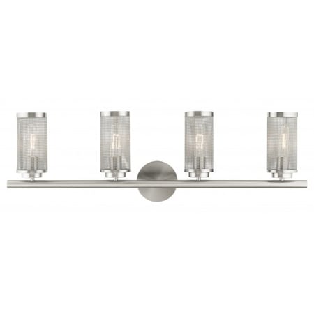 Livex Lighting Brushed Nickel Vanity Sconce, 4 Light 14124-91