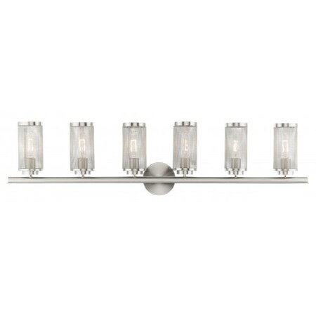 Livex Lighting Brushed Nickel Vanity Sconce, 6 Light 14126-91