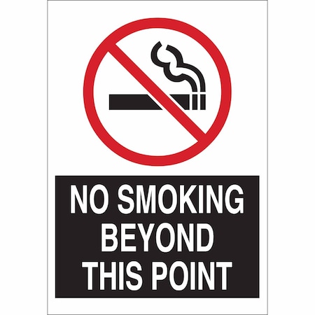 Brady No Smoking Sign, 10" H, 7 in W, Rectangle, English, 141926 141926