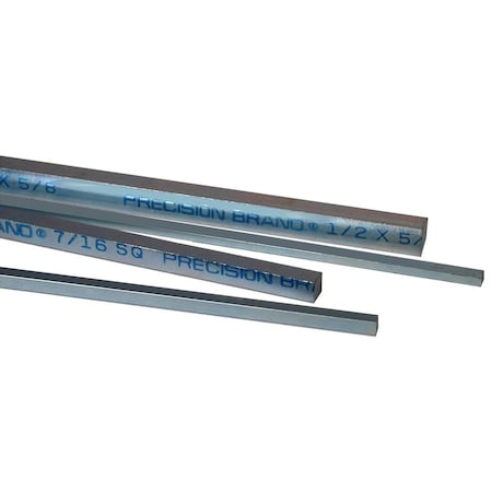 Precision Brand Key Stock, Steel, Zinc Plated, 12 in L, 1/4 in W, 1/4 in H, 6 PK 14250