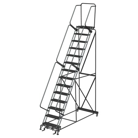 Ballymore Safety Rolling Ladder, Steel, 140 in.H 144014X