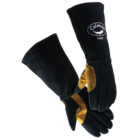 Caiman 1449 Welding Gloves, Gauntlet Cuff, Natural Thumb, Premium Cowhide, Universal, 1 PR 1449