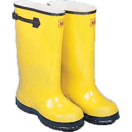 Mutual Industries Over-The-Show Work Slush Boot, 17", Size 8, PVC, Yellow, 8 14500-8-17