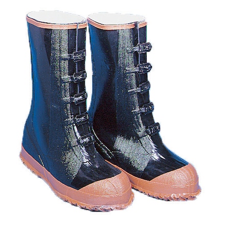 Mutual Industries Over-the-Shoe 5 Buckle Artic Boots, 14", Rubber, Black, 15 14501-15-5