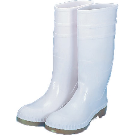 Mutual Industries Men's Tall Rubber Boot, Steel Toe, 16 in Height, White, 7 14504-2-7