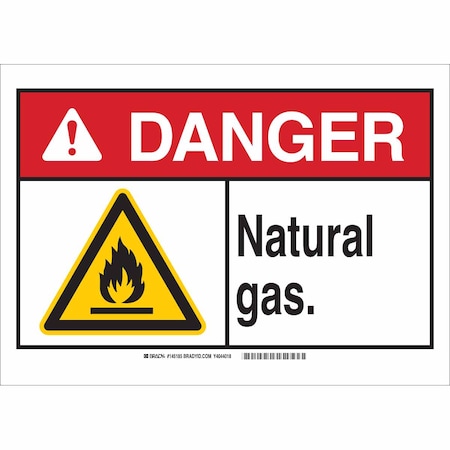 Brady Danger Sign, 10 in H, 14 in W, Polyester, Rectangle, English, 145185 145185