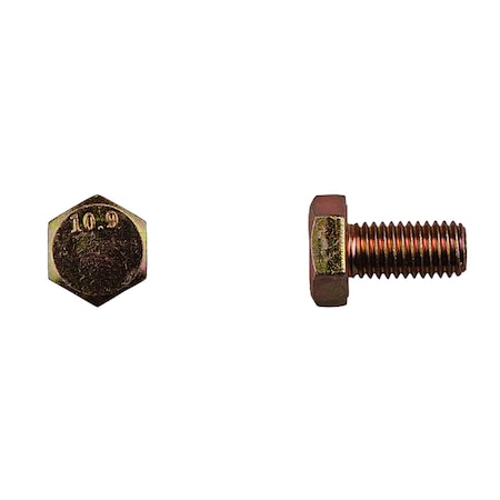 Disco Class 10.9, M10-1.50 Hex Head Cap Screw, Zinc Yellow Steel, 20 mm L 14529PK