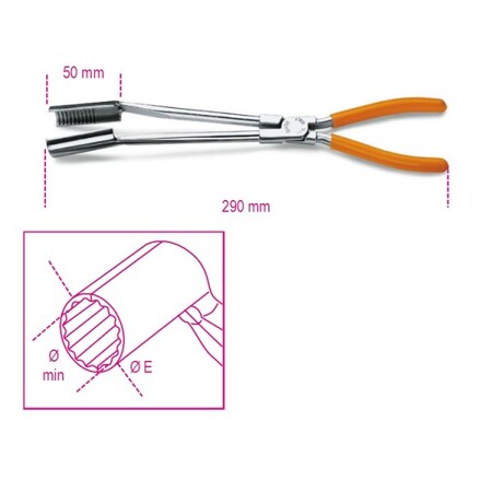 Beta Spark-Plug Plier, Long Nose, 15 Deg 014740010