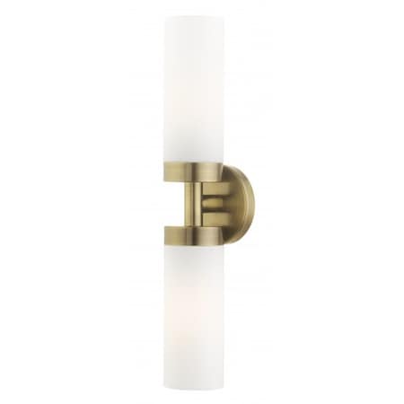 Livex Lighting Antique Brass ADA Vanity Sconce, 2 Light 15072-01