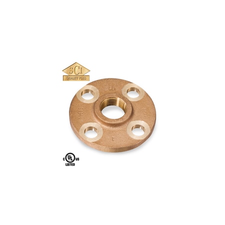 Smith-Cooper Threaded FF Flange, Bronze, 150lb, 2" 4385000260