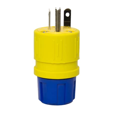 Ericson Straight Blade Plug, Non-NEMA, 15 A, 125/250V AC, 2 Pole, Grounded 1507-PG