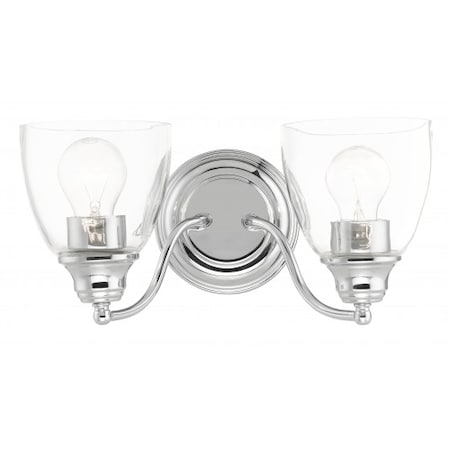 Livex Lighting Polished Chrome Vanity Sconce, 2 Light 15132-05