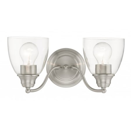 Livex Lighting Brushed Nickel Vanity Sconce, 2 Light 15132-91