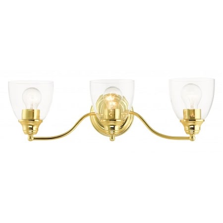 Livex Lighting Polished Brass Vanity Sconce, 3 Light 15133-02