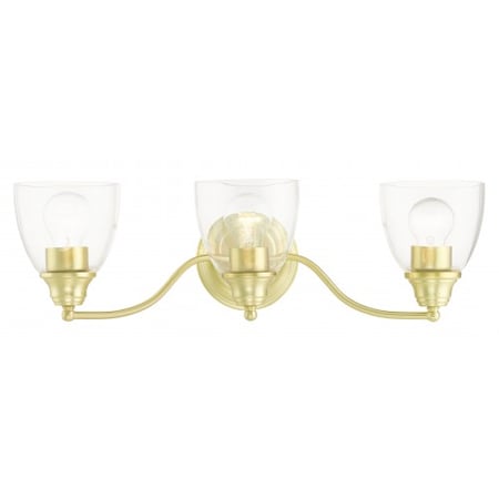 Livex Lighting Satin Brass Vanity Sconce, 3 Light 15133-12