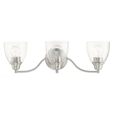Livex Lighting Brushed Nickel Vanity Sconce, 3 Light 15133-91