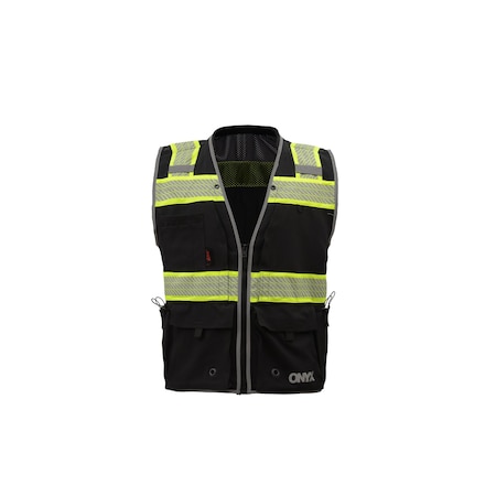 GSS SAFETY ONYX Surveyors Safety Vest, Black, 4XL 1513-4XL