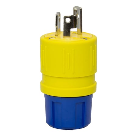 Ericson Locking Plug, L7-15P, 15 A, 277V AC, Single Phase, 2 Pole, Yellow 1524-PG