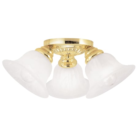 Livex Lighting Edgemont 3 Light Polished Brass Ceiling Mount 1529-02