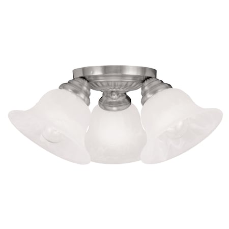 Livex Lighting Edgemont 3 Light Brushed Nickel Ceiling 1529-91