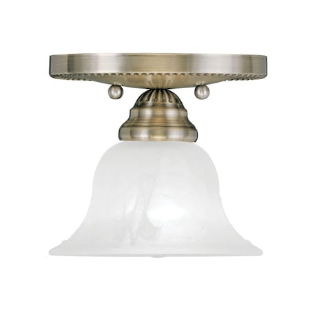 Livex Lighting Edgemont 1 Light Antique Brass Ceiling Mount 1530-01