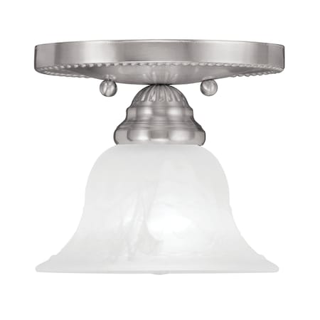Livex Lighting Edgemont 1 Light Brushed Nickel Ceiling Mount 1530-91