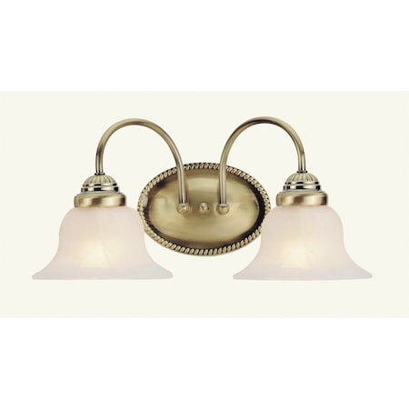 Livex Lighting Edgemont 2 Light Antique Brass Bath Vanity 1532-01