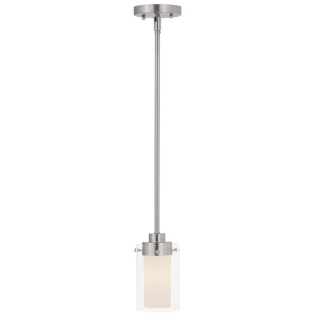 Livex Lighting Manhattan 1 Light Brushed Nickel Mini Pendant 1540-91