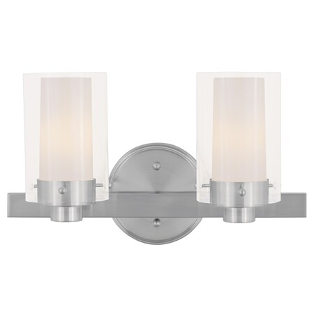 Livex Lighting Manhattan 2 Light Brushed Nickel Bath Va 1542-91