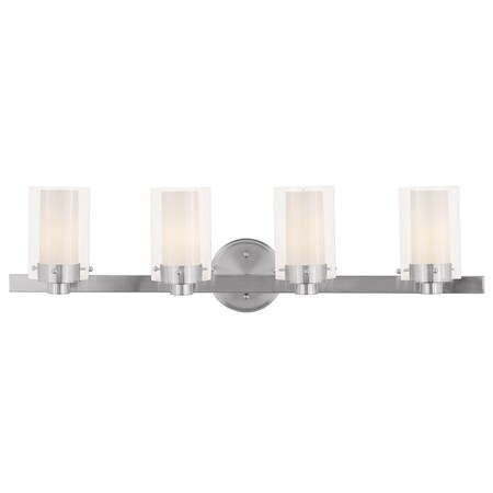 Livex Lighting Manhattan 4 Light Brushed Nickel Bath Vanity 1544-91