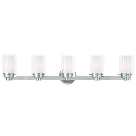 Livex Lighting Manhattan 5 Light Polished Chrome Bath V 15455-05
