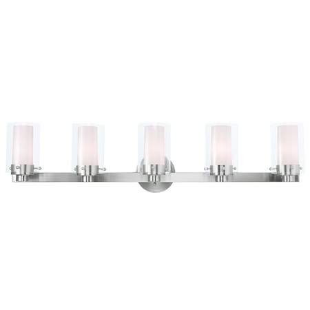 Livex Lighting Manhattan 5 Light Brushed Nickel Bath Va 15455-91